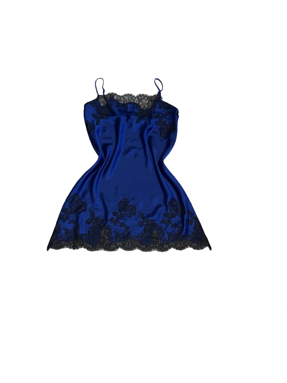 Y2K Victoria's Secret Royal Blue Chemise with Black Lace